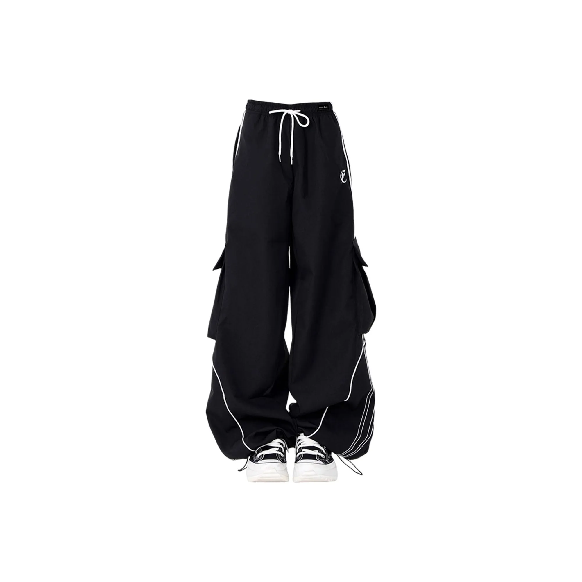 NEVER RULE Black Unisex Casual Pants NEVER RULE Черные Унисекс Повседневные Штаны