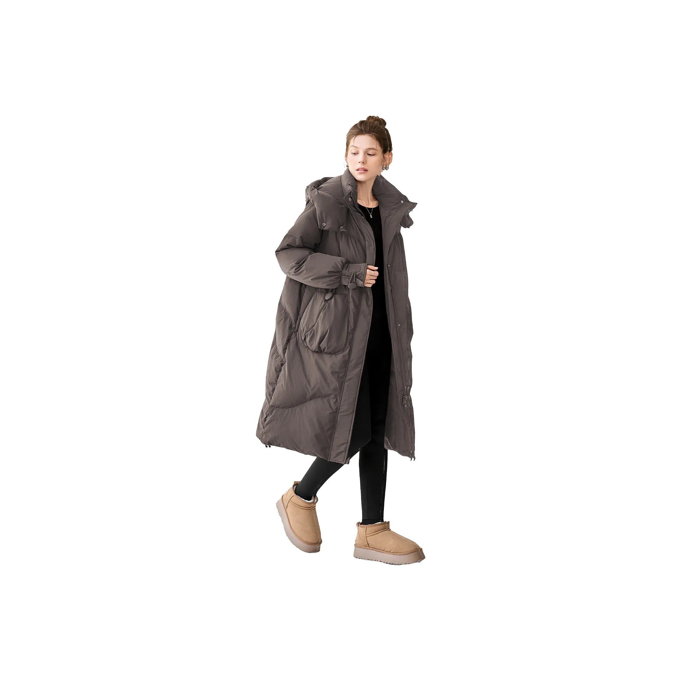 TOUCH Пуховик Женский Серый Кофейный