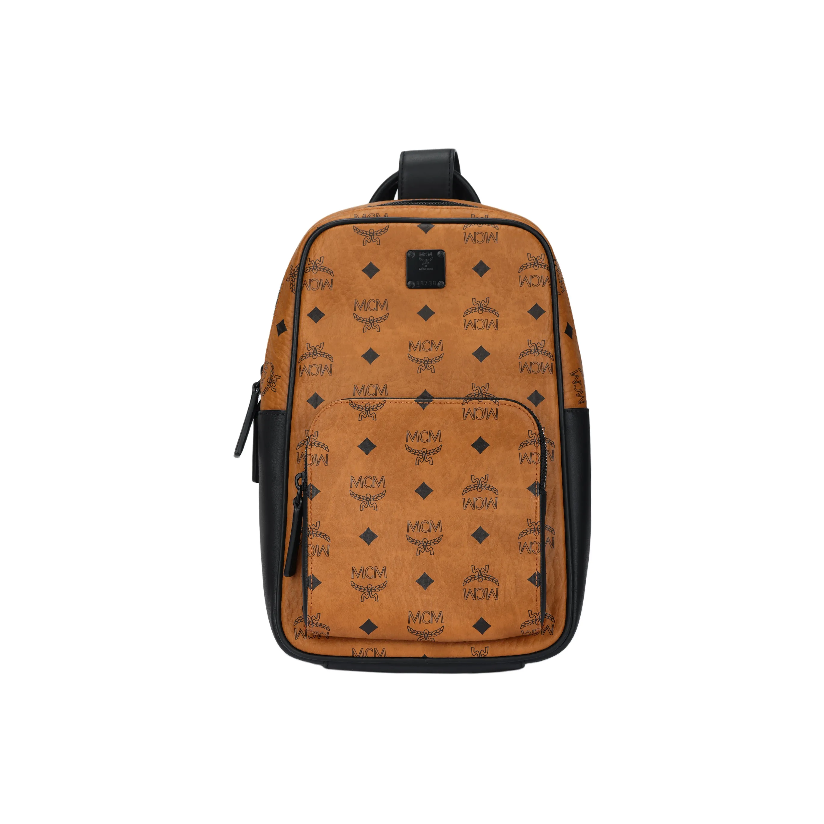MCM Aren Sling Bags Cognac