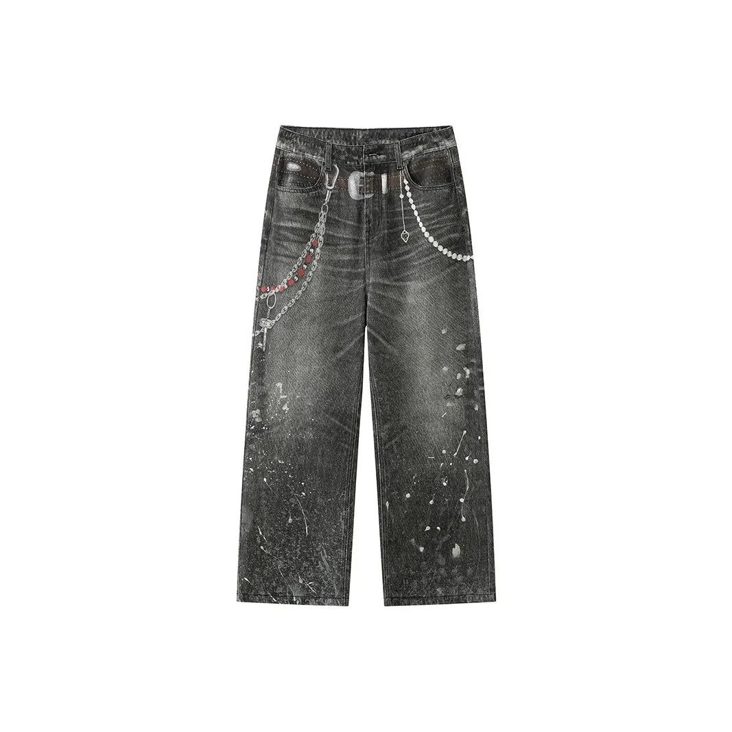 HKRXEC Hip Hop Стиль Позиционирование Джинсы Мужские