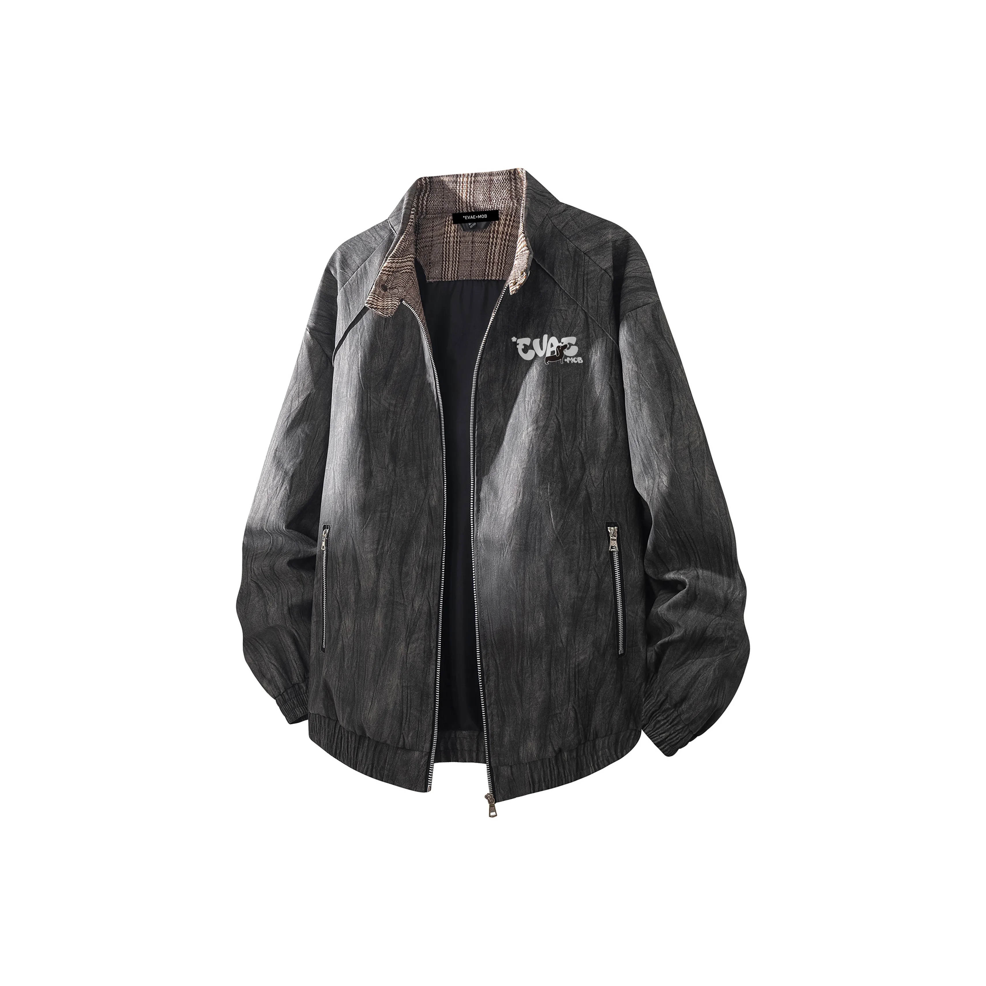*EVAE+MOB Весенний и Осенний Кожаная Куртка Унисекс