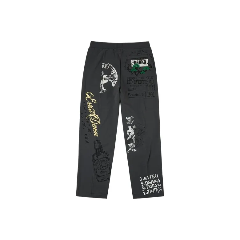 EVISU Carbon Gray Мужские Повседневные Штаны