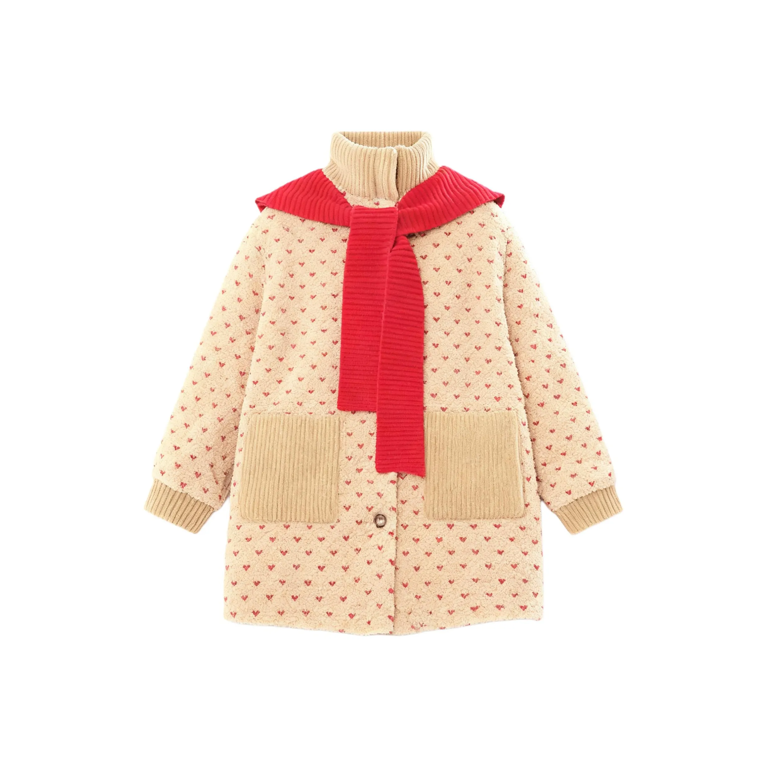 DITB Овечья шерсть Пальто + Красная Шаль Шляпа Женские Бархатные куртки