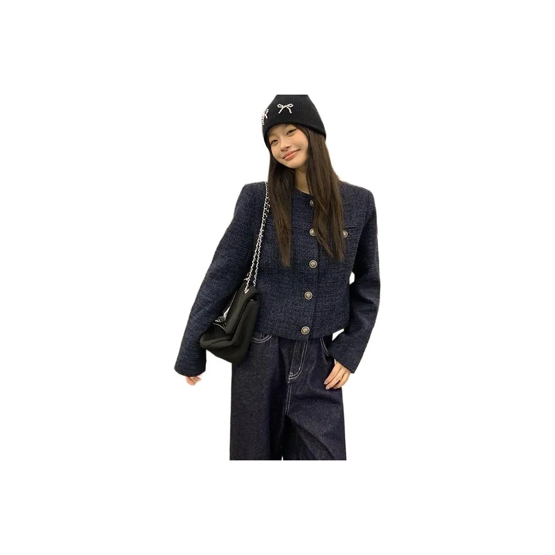 VINMUK Темно-синий женский короткий пальто