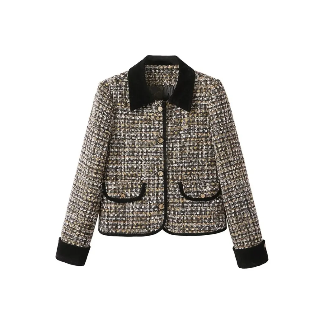 SNZX Черный Золотой Пальто Женское Меховое