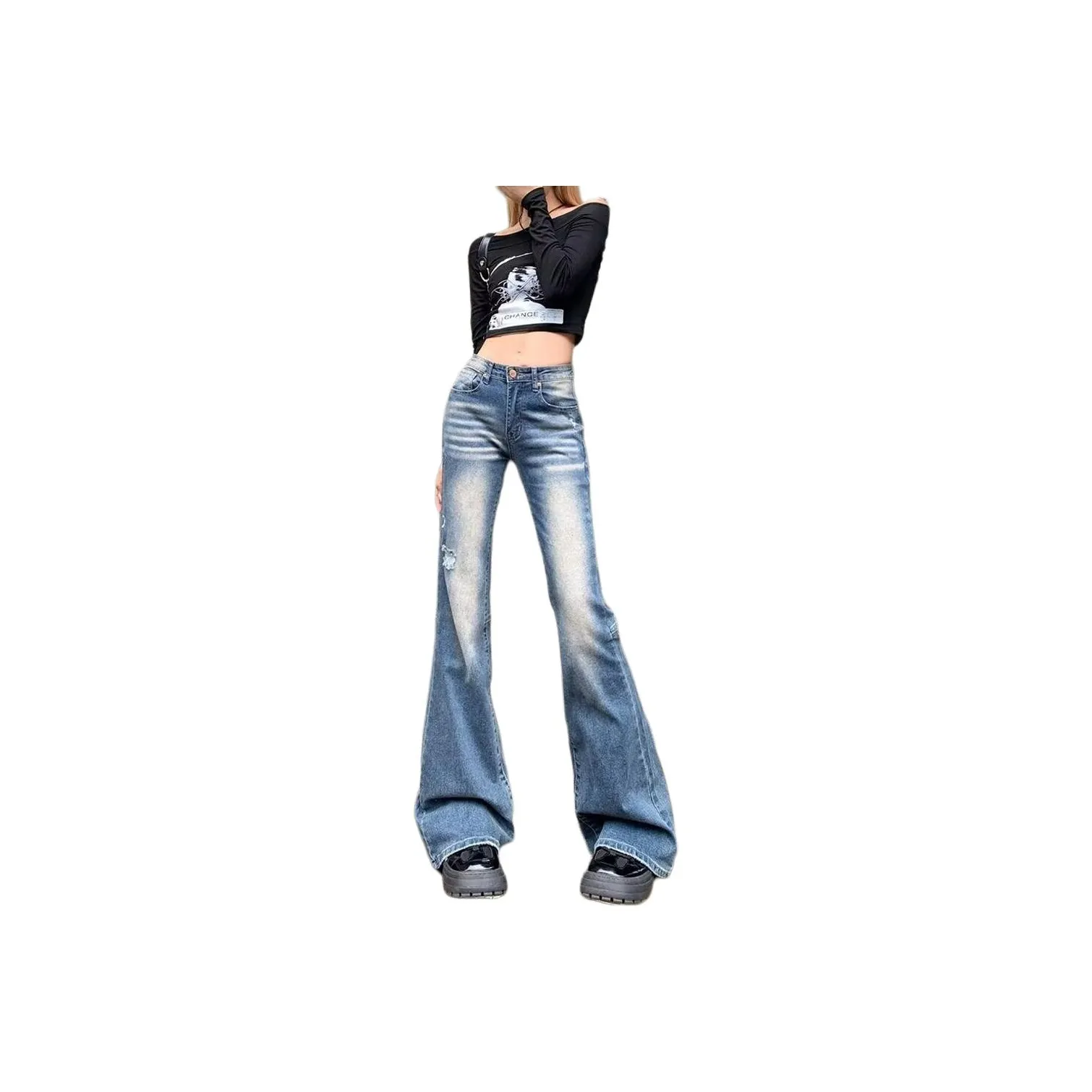 SRCG Винтажные синие женские джинсы