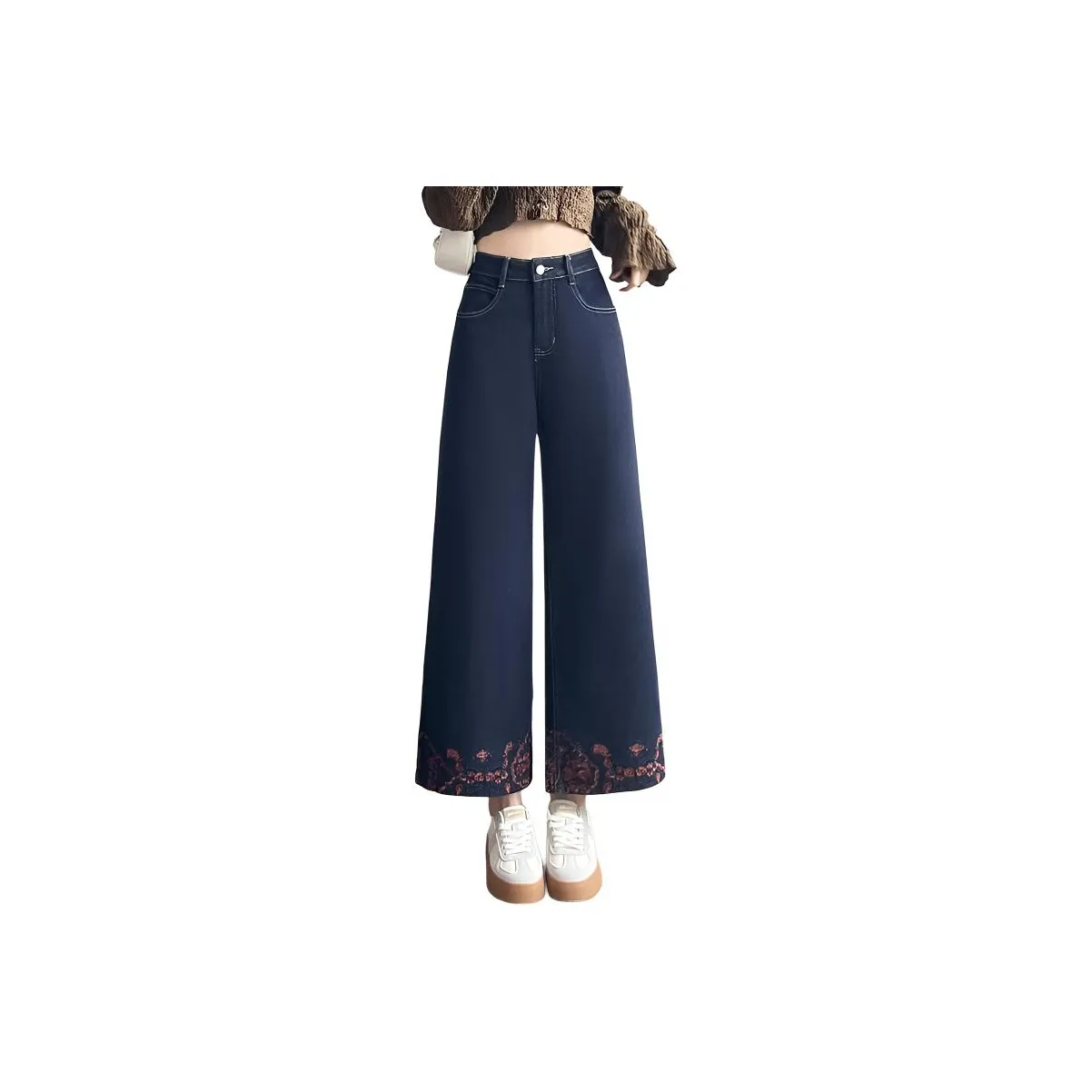 SNZX Джинсовый синий Ankle Длина (размер в длину) Вышивка Джинсы Женские Джинсы