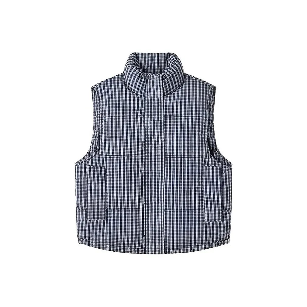 THINGYLAB Blue Plaid Men's Vest THINGYLAB Синий Клетка Мужской Жилеты