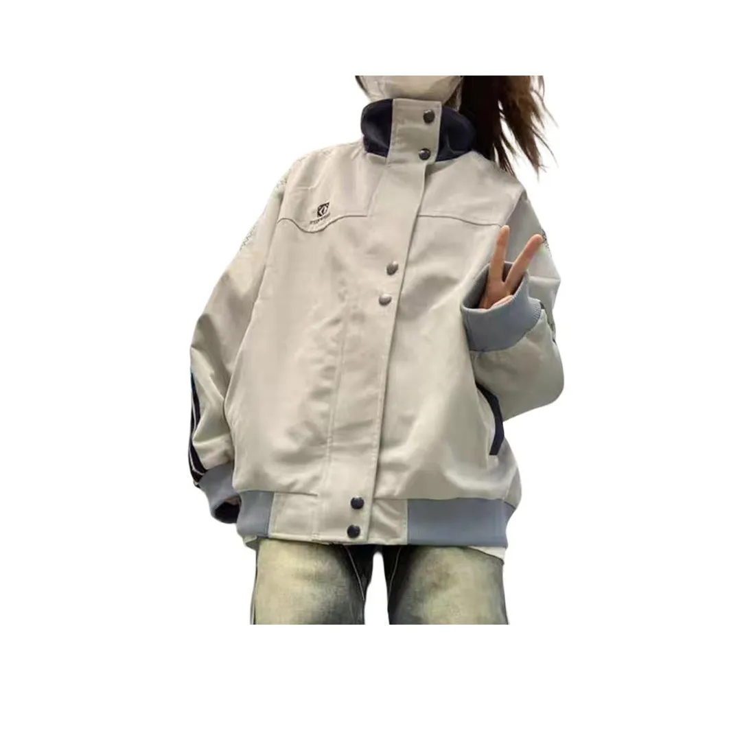 LADYXIEXIE Синий Серый Женские Куртки