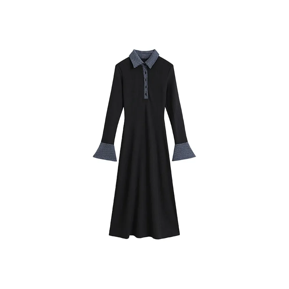 FLIM Длинное платье с длинными рукавами женское