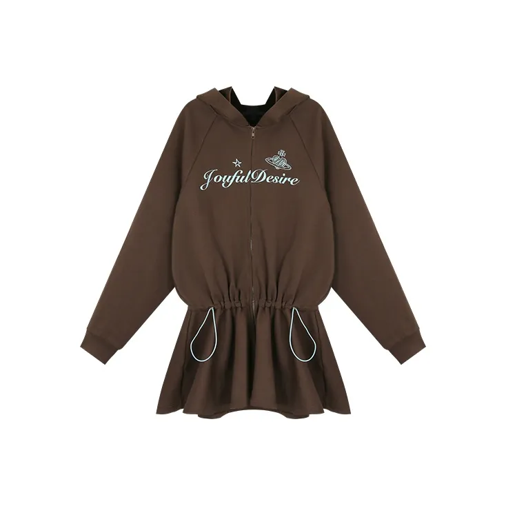 Кофе Женские Длинные Платья с Длинными Рукавами