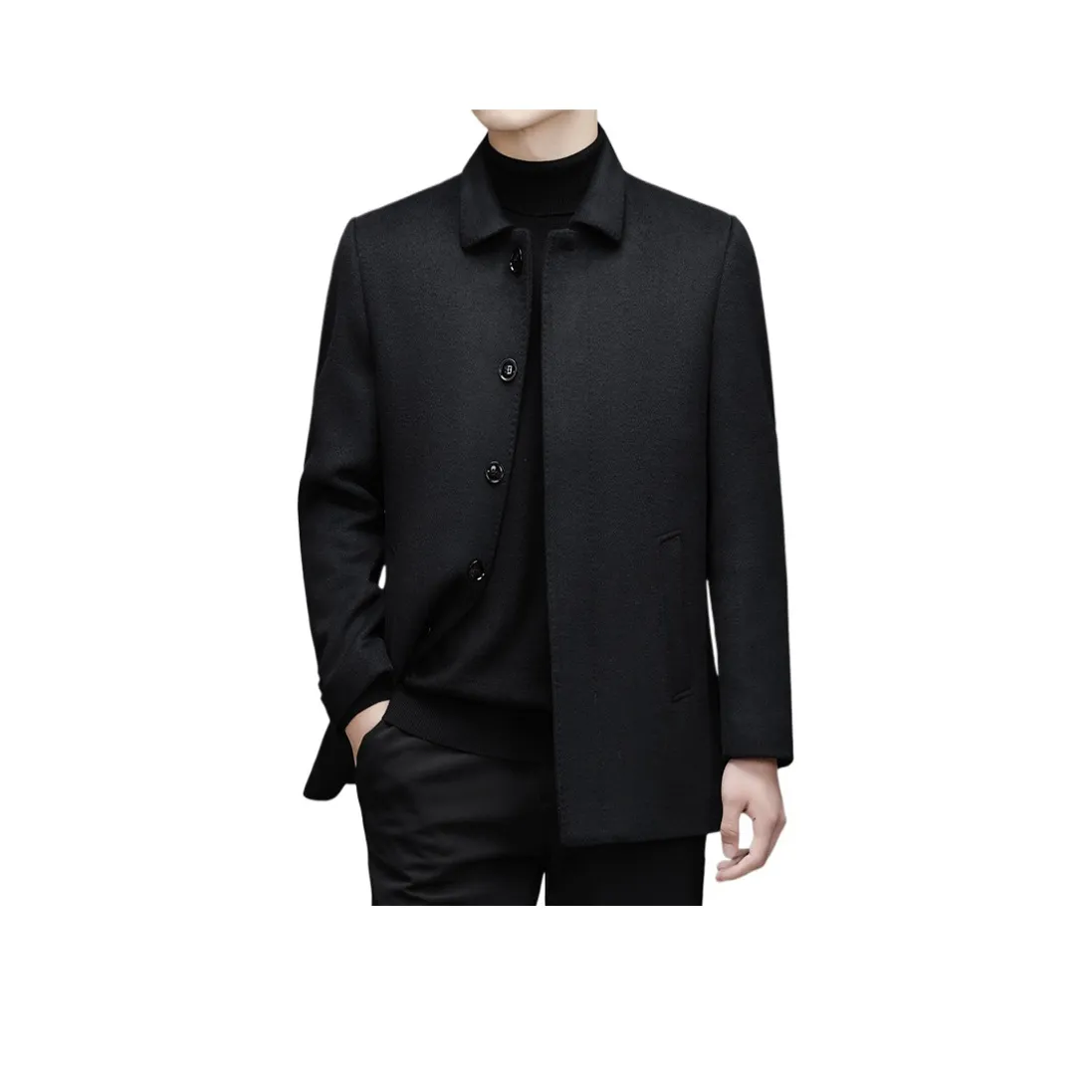 MAREA VESUVIO Мужское пальто черного цвета