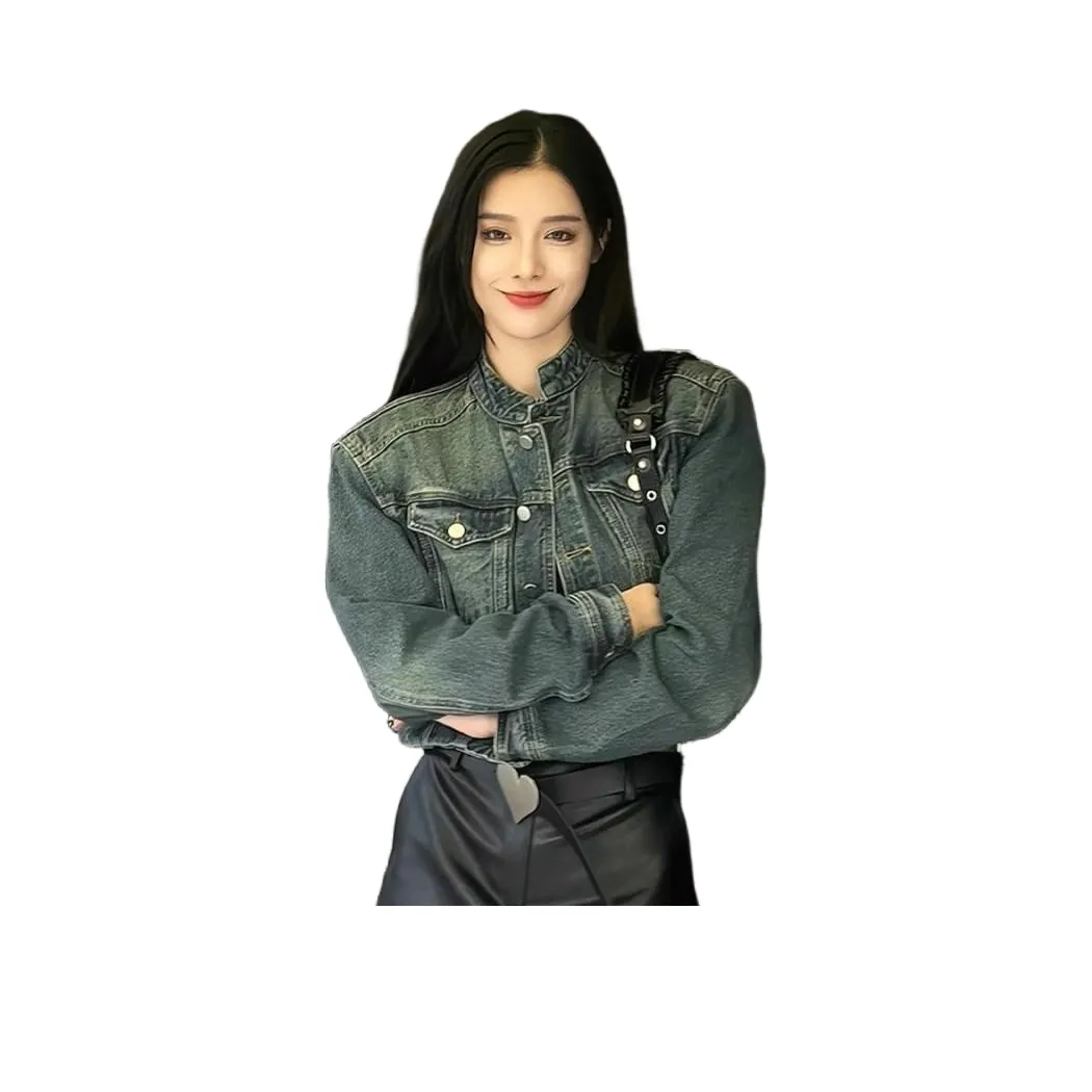 VINMUK Винтажный синий женский короткий пальто