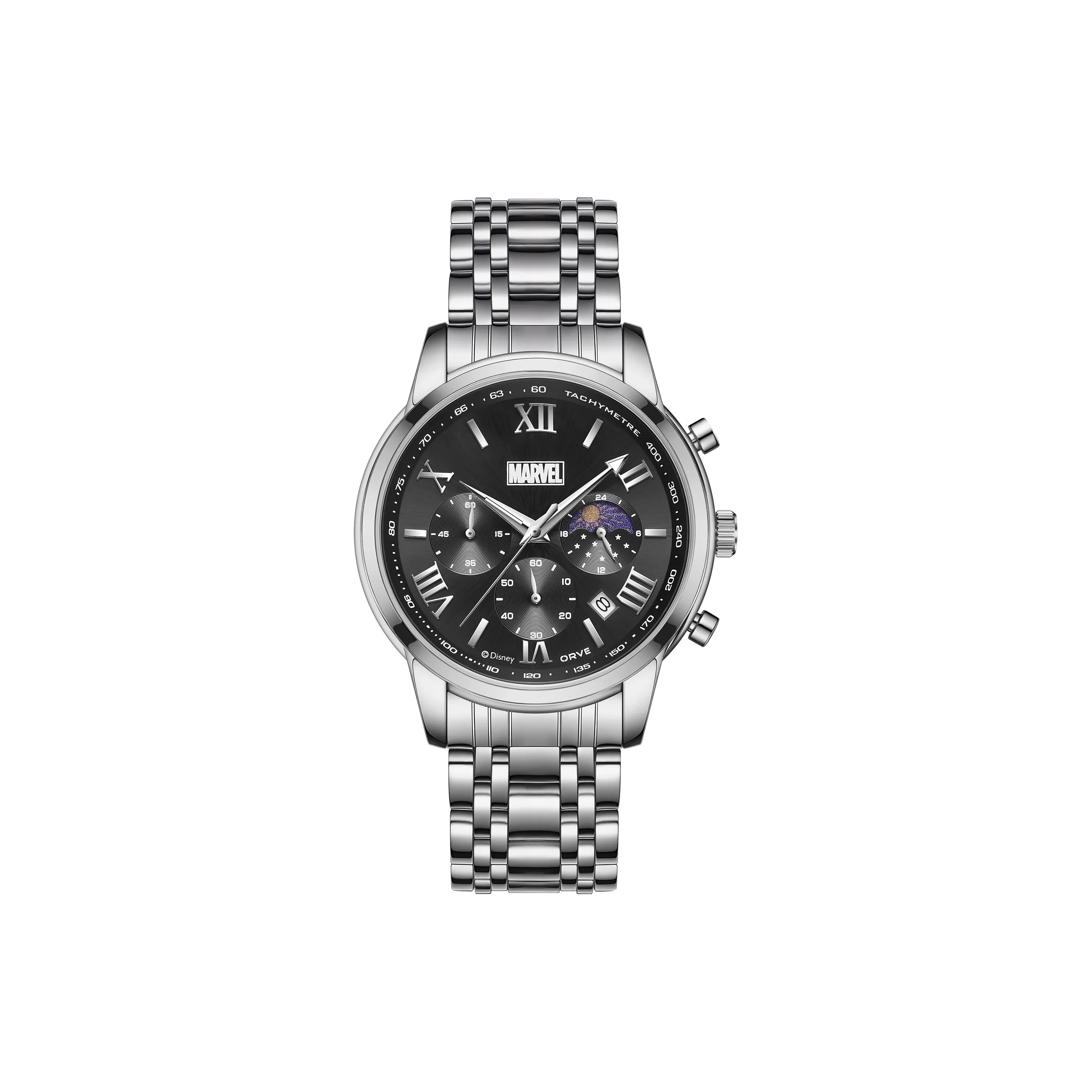 Disney Marvel Кварцевый механизм Стальной ремешок Часы Мужские Черный циферблат
