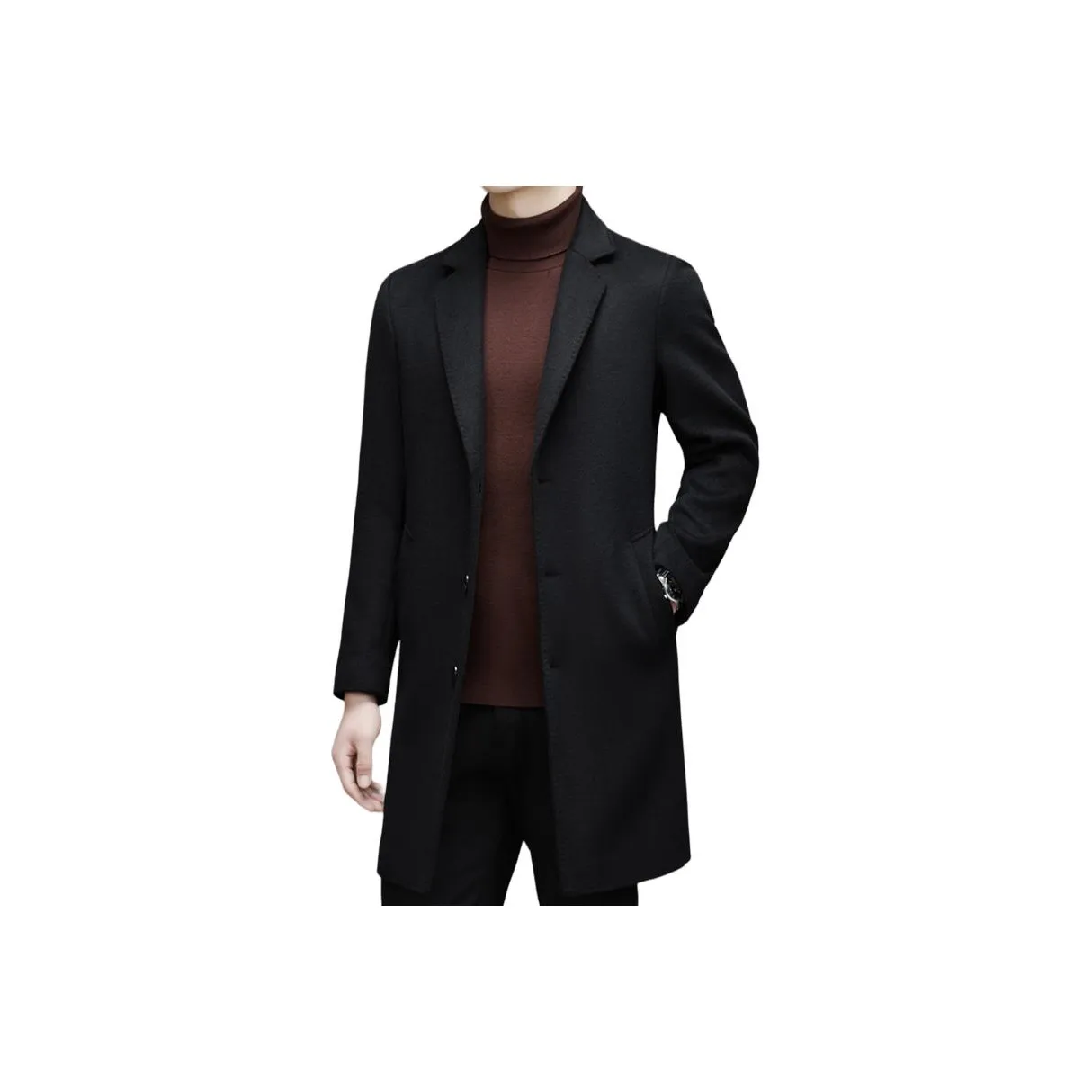 MAREA VESUVIO Мужское пальто черного цвета