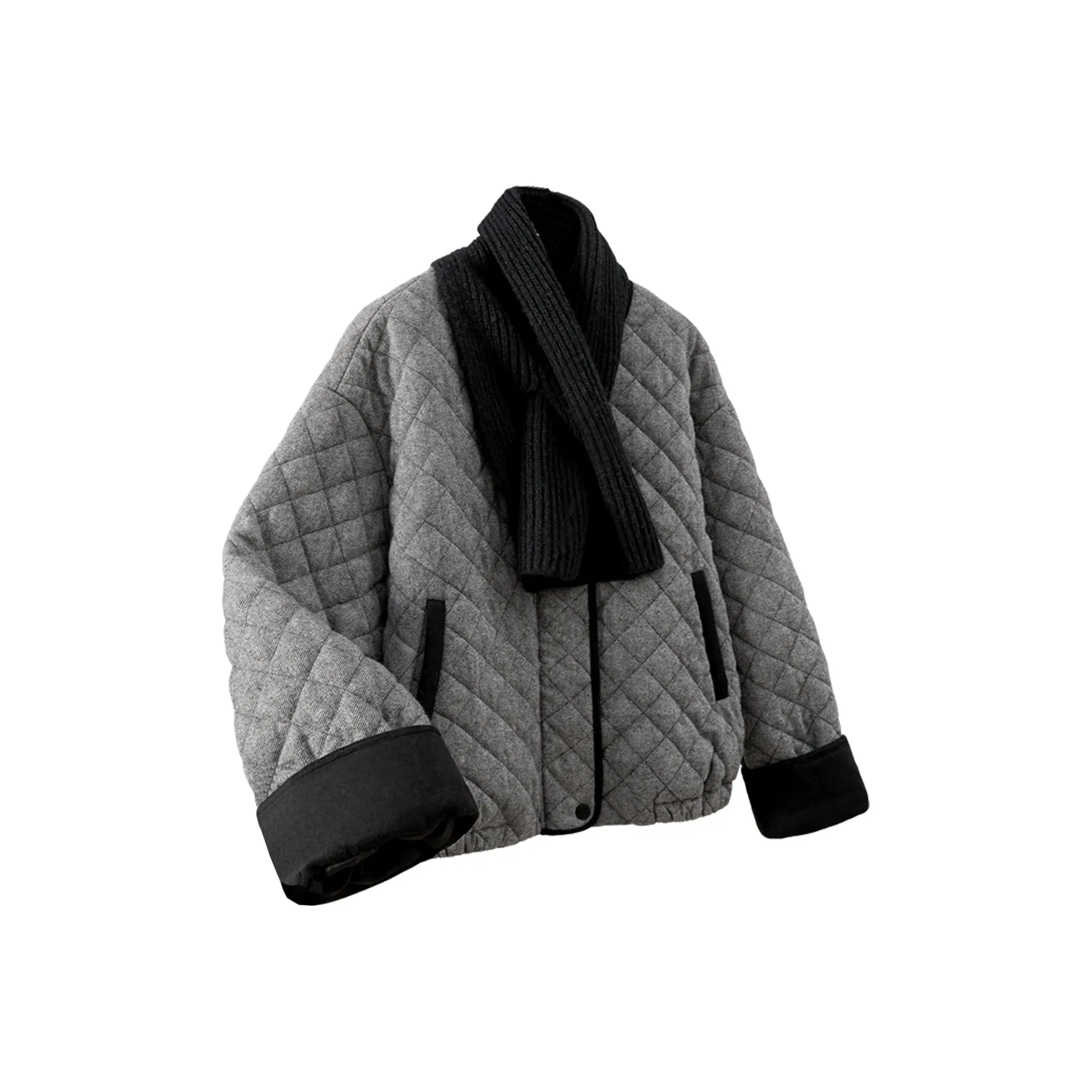 TOUCH Пуховая куртка Женская Черная Серый Твил