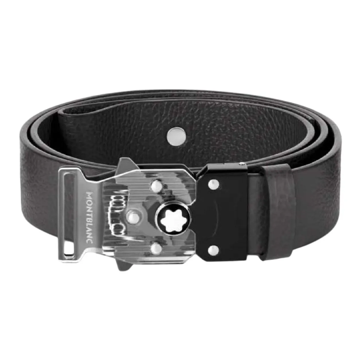 MONTBLANC Телячья кожа Кожаные ремни Мужской Серый Ширина 3,5 см