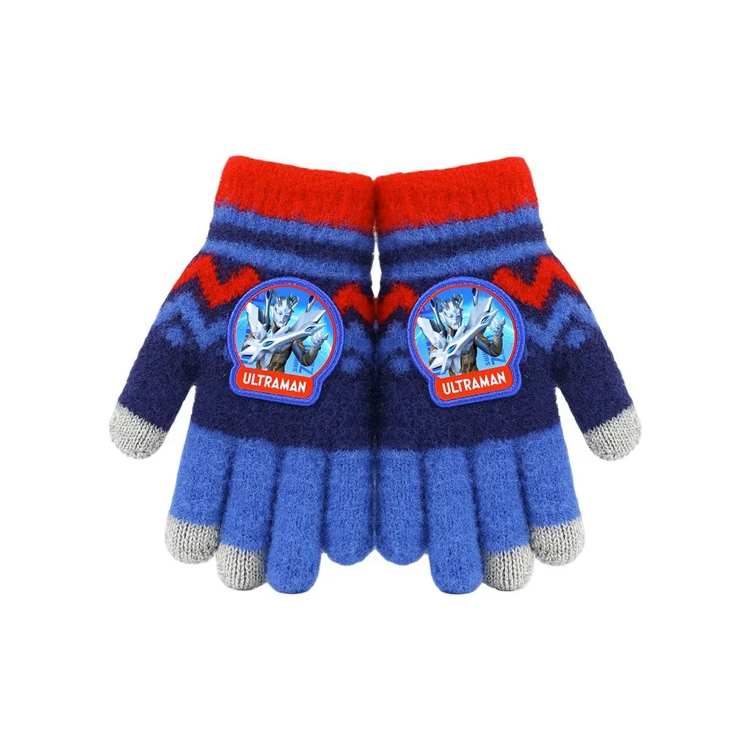 S.X Зебра Кудрявый Песочный Вязаные перчатки Детский Синий