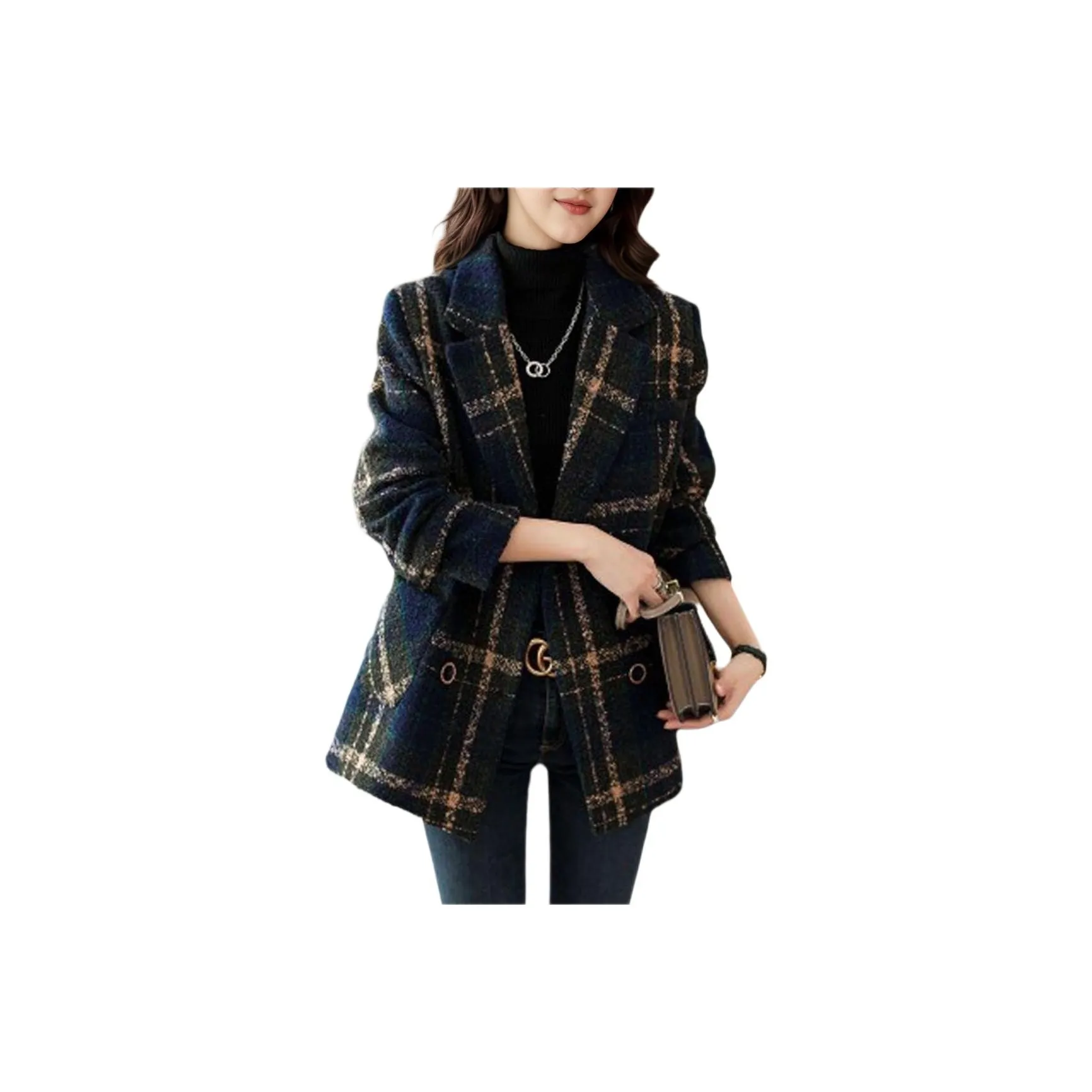 LADYXIEXIE Темно-синий женский пальто