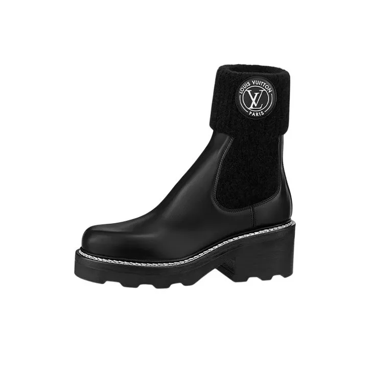 LOUIS VUITTON Beaubourg Chelsea Boots Women's Black