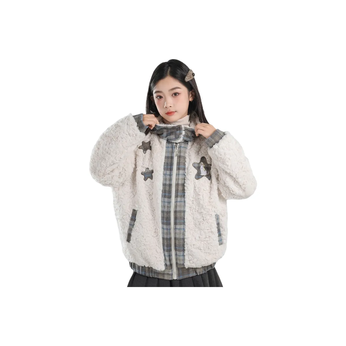 GOYN Экрю Школьный возраст Натуральный и искусственный мех