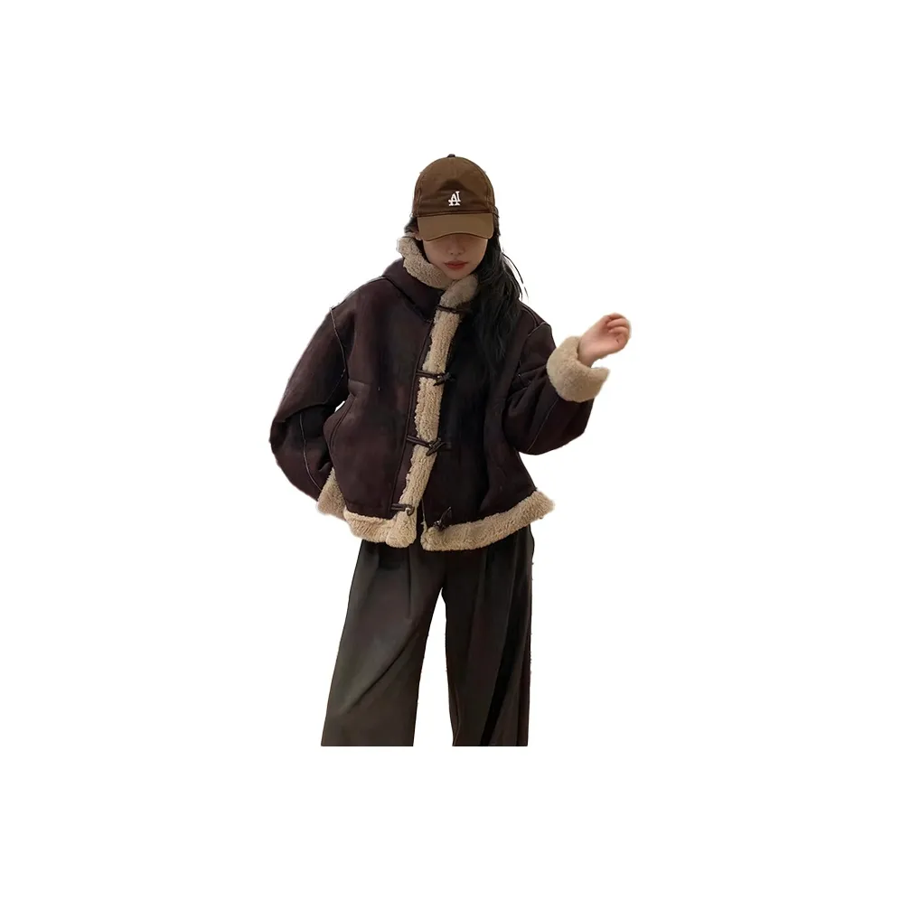 LADYXIEXIE Темный кофейный цвет женские куртки