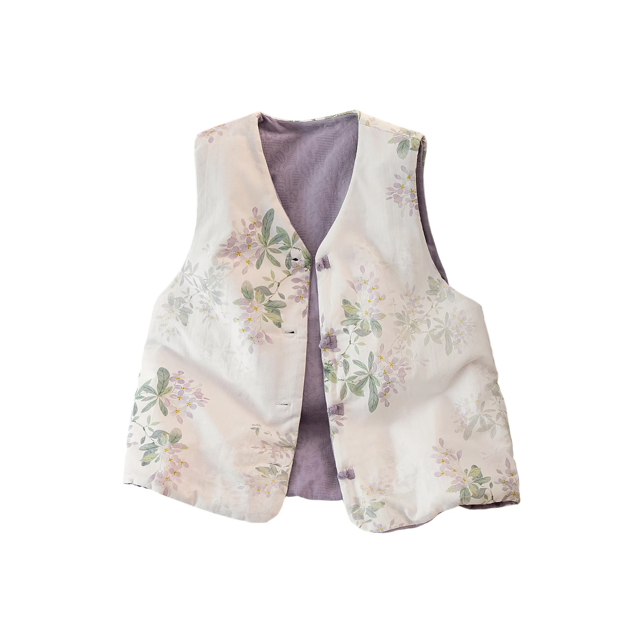 SIBAISHE Экрю и Фиолетовый Женские Жилеты