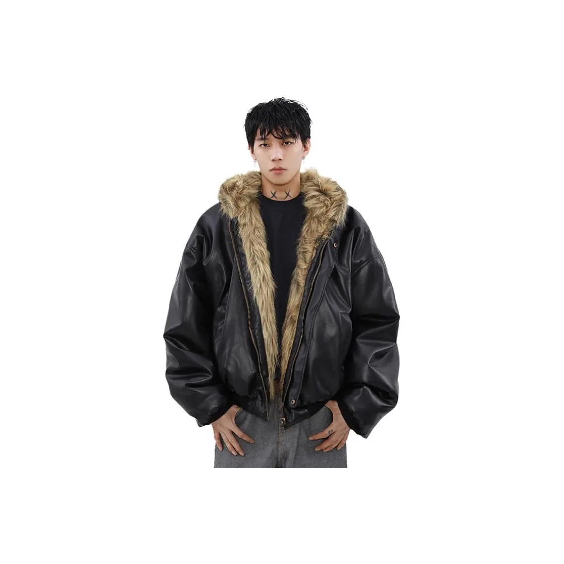 QEWBG Черный [Плотный Двойной С обеих сторон Утолщенный] Унисекс Куртки