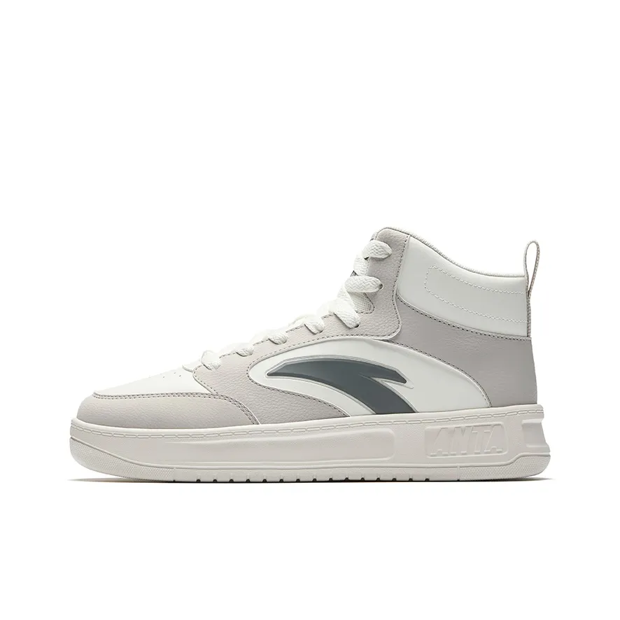 ANTA Relaxed Износостойкий и Легкий Высокий Топ Скейтборд Кроссовки Мужские Оттенок 1 Слоновая кость