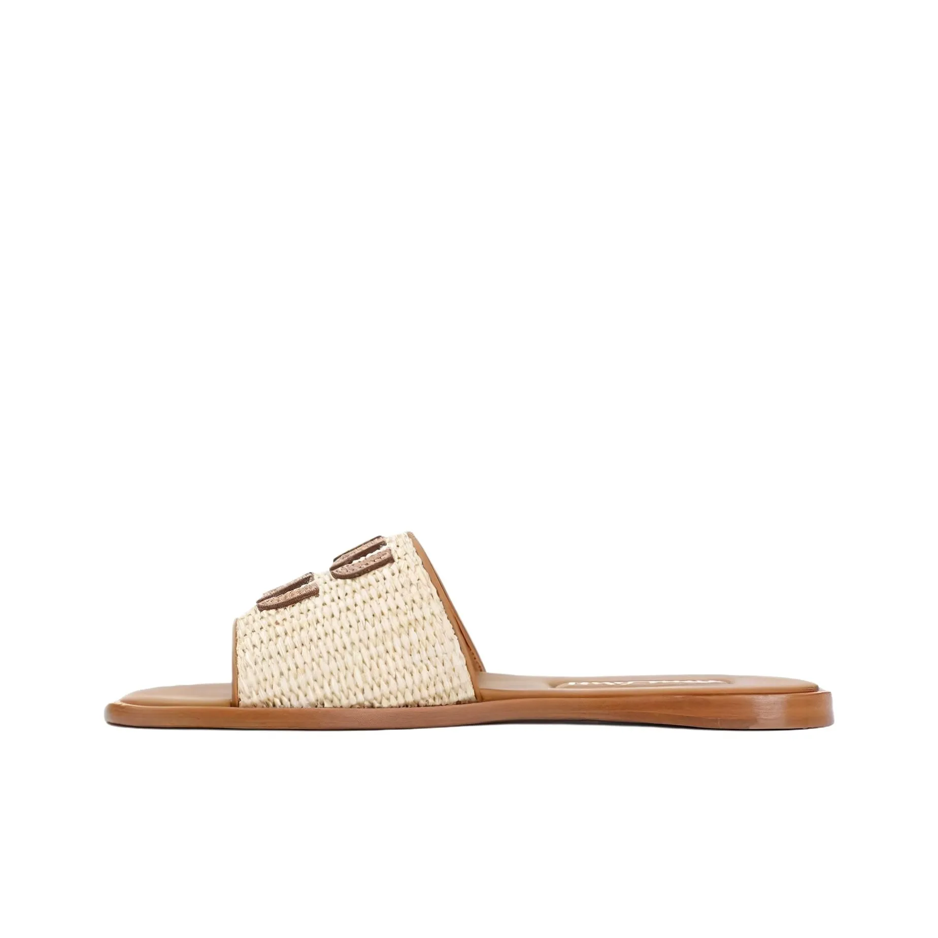 MIU MIU Slide Slippers Women's Ecru Brown
