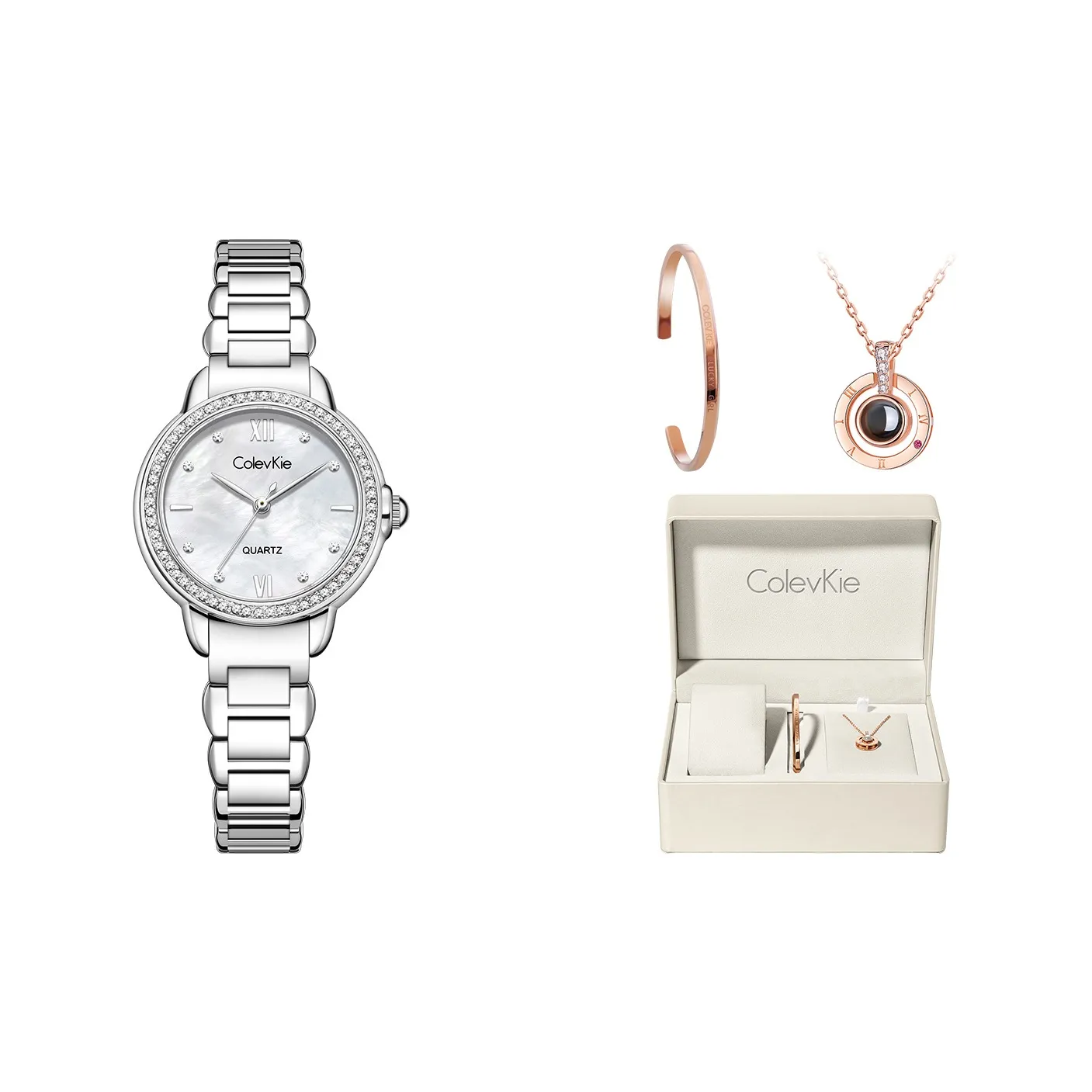 ColevKie Кварцевый механизм нержавеющая сталь ремешок женские часы жемчужная раковина цвет циферблат часов