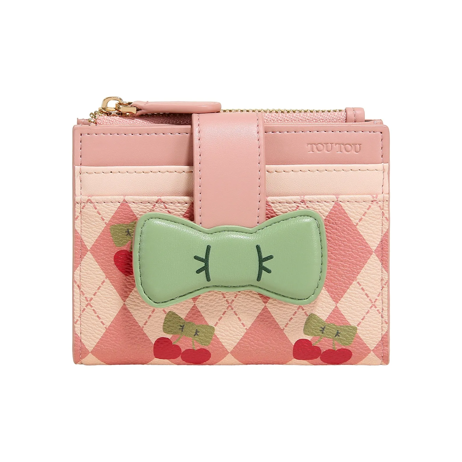 TOUTOU Синтетическая кожа Кошелек Стандартный Женский Клубничный розовый