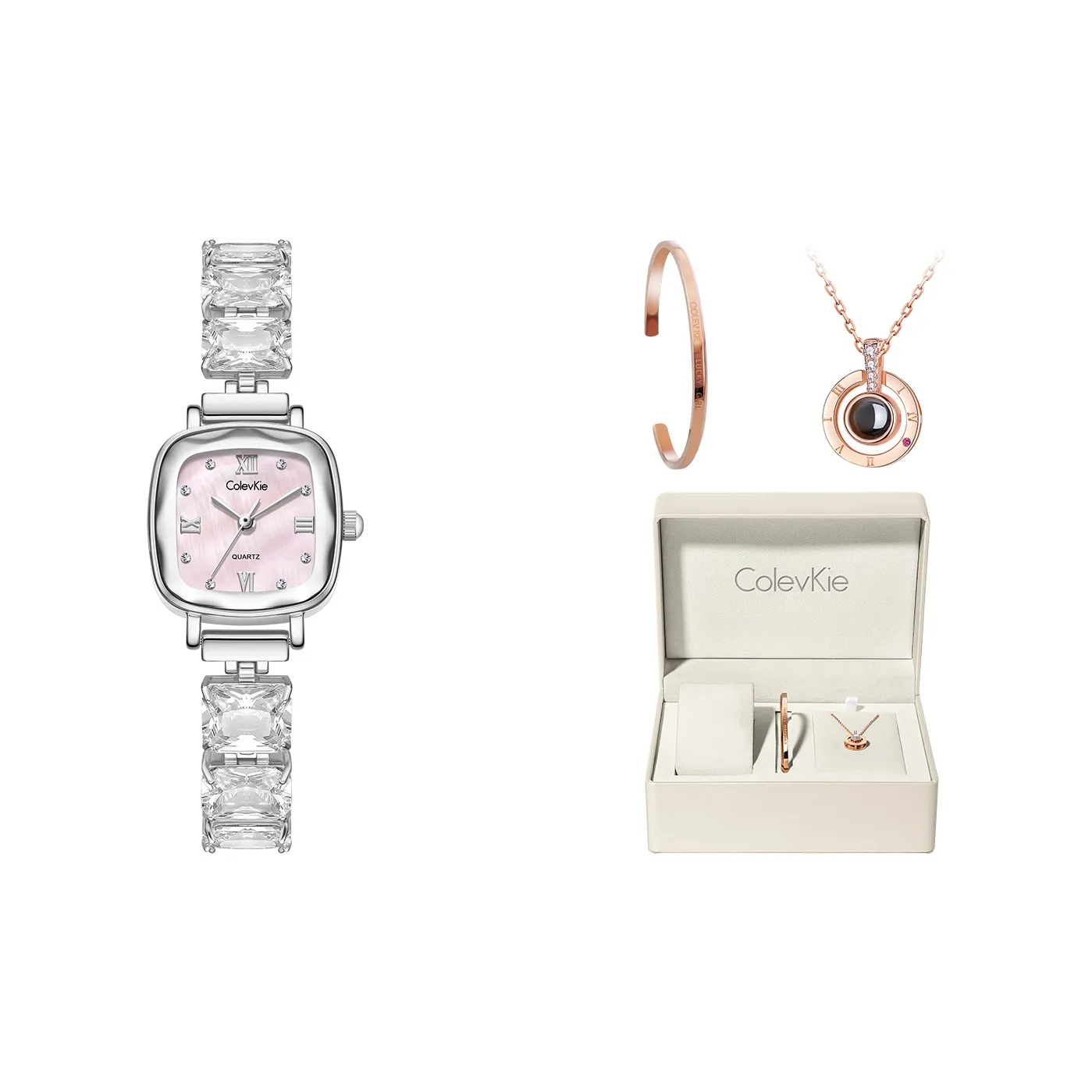 ColevKie Кварцевый механизм Стальной ремешок Часы Женские Жемчужная раковина Циферблат