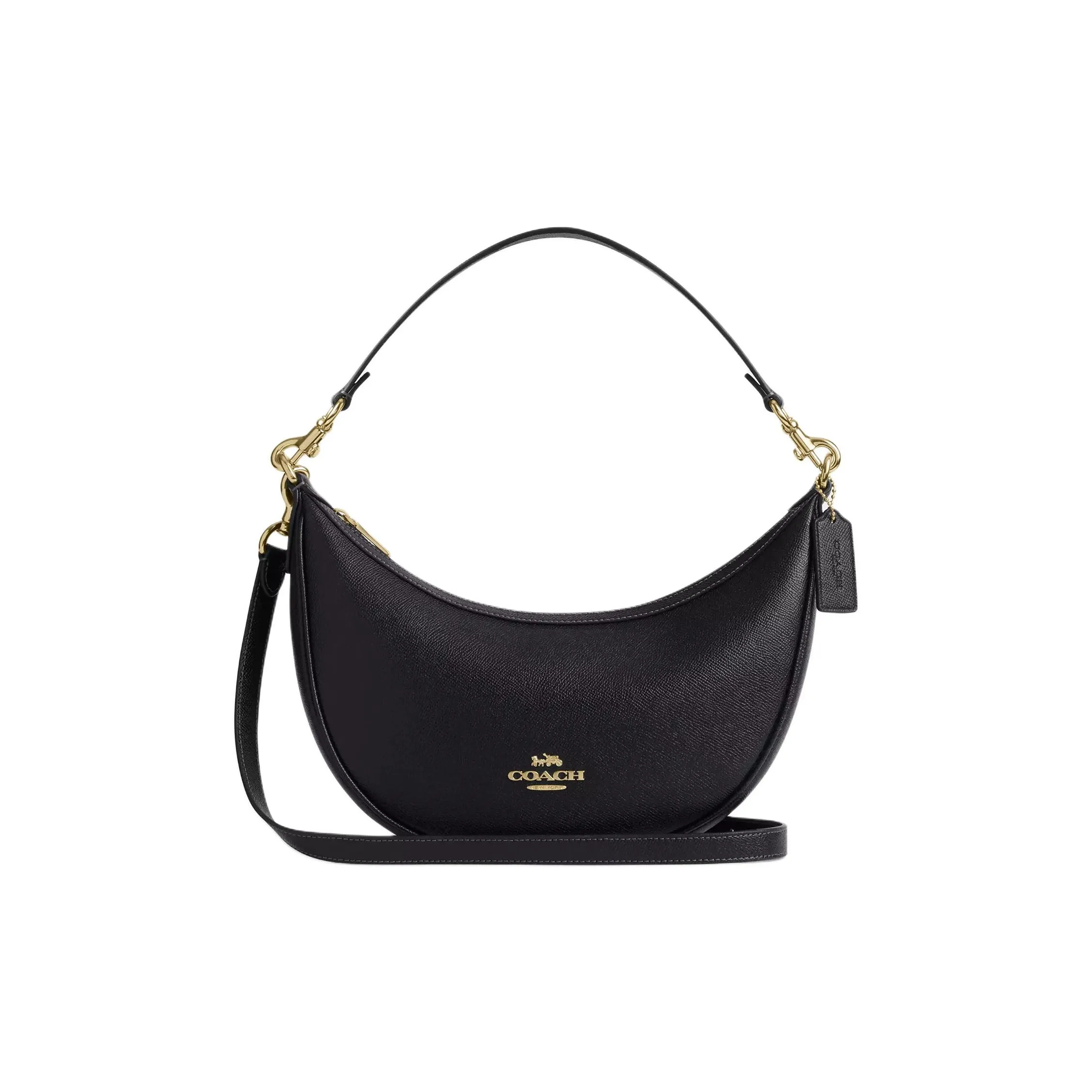 COACH Aria Crossbody Текстура Кожа Сумка через плечо Большая Женская Черная