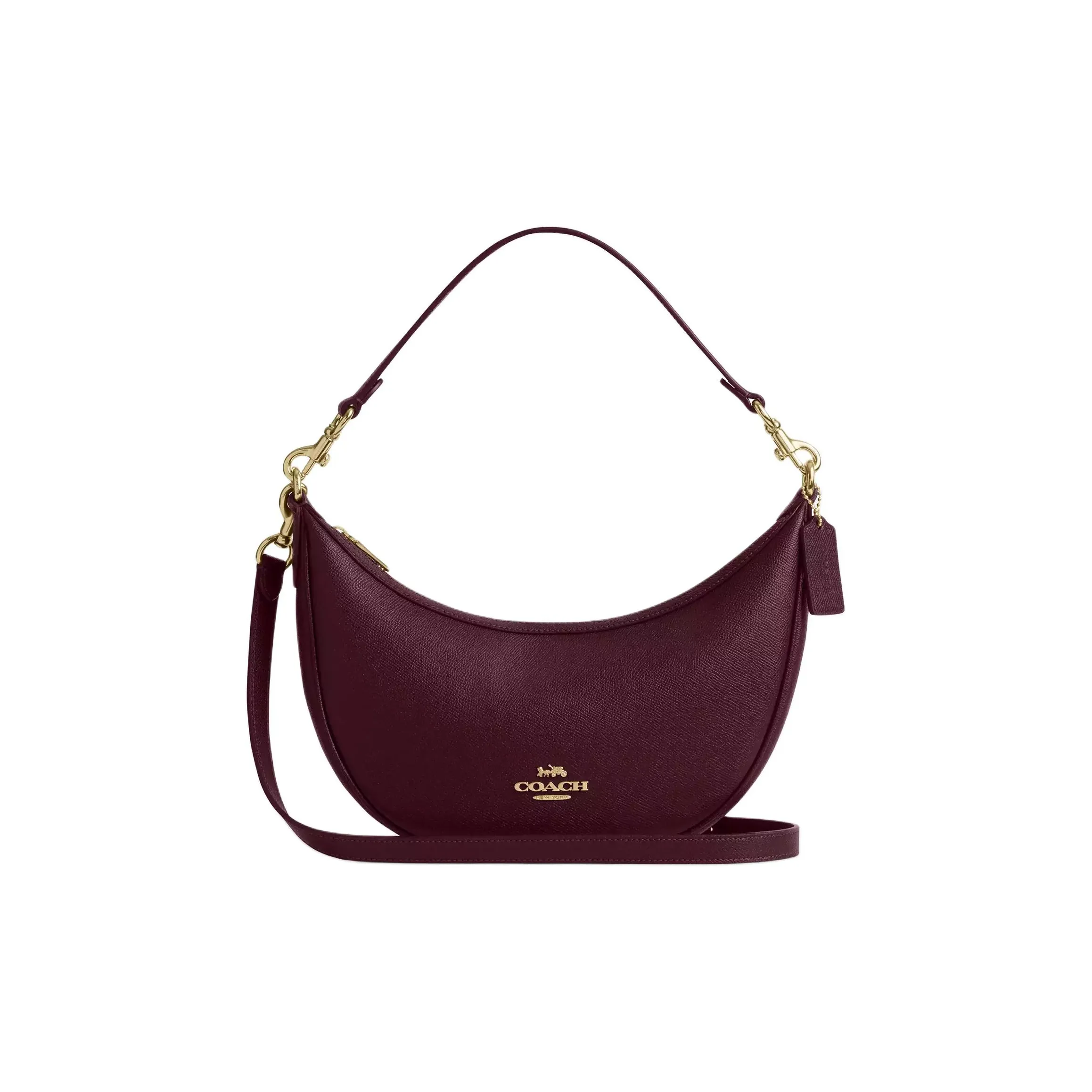 COACH Aria Crossbody Текстура Кожа Сумка через плечо Большая Женская Темно-бордовый