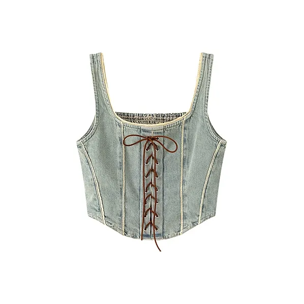 CHUU Светло-синие джинсовые майки для женщин