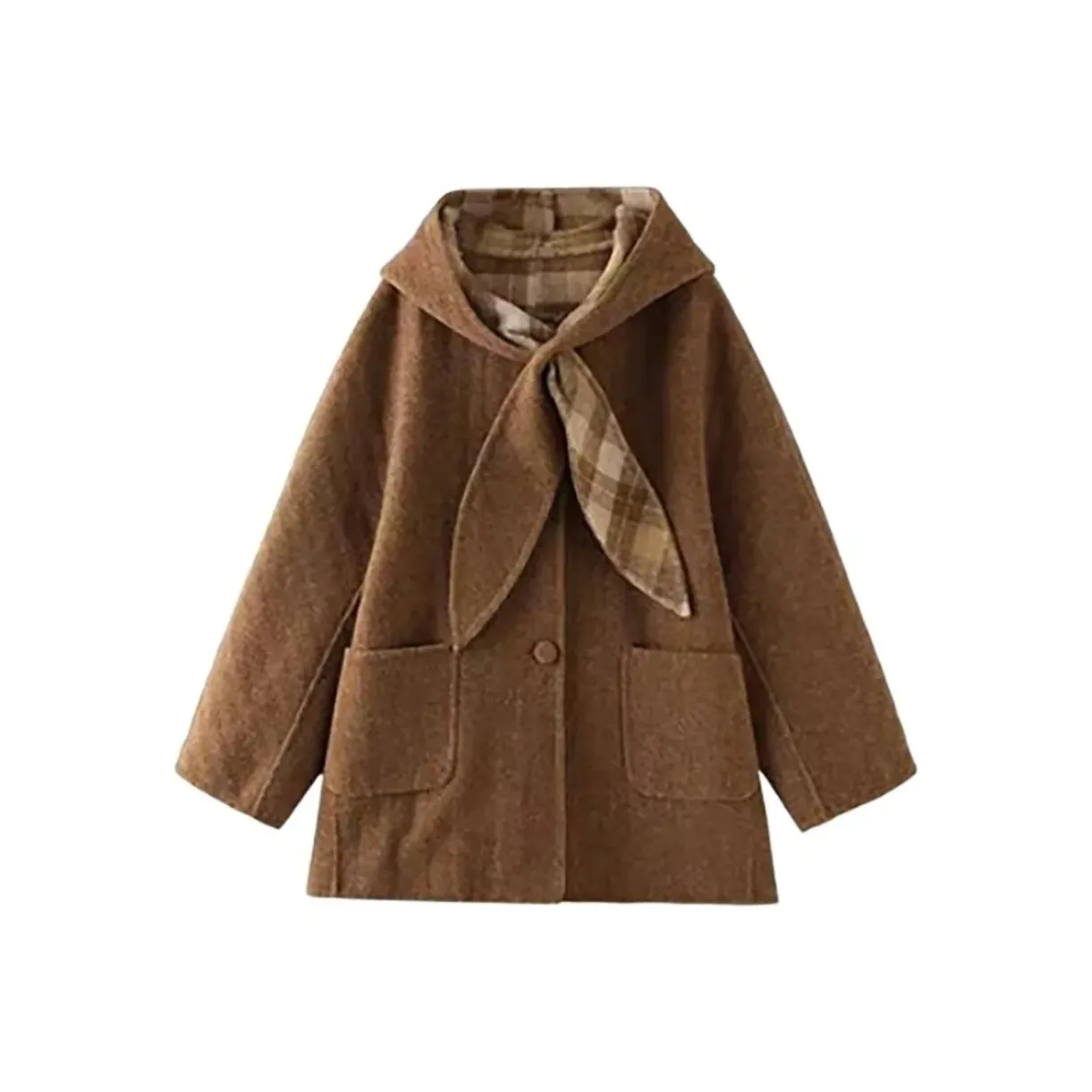 HeartyBite Плащ Пальто Два WAY Wear Женские Меховые изделия