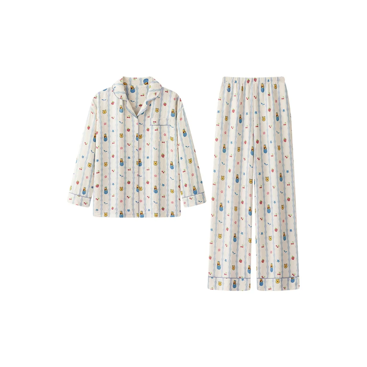 Gongdie X Disney Пижамный комплект Женские Синий Абрикос