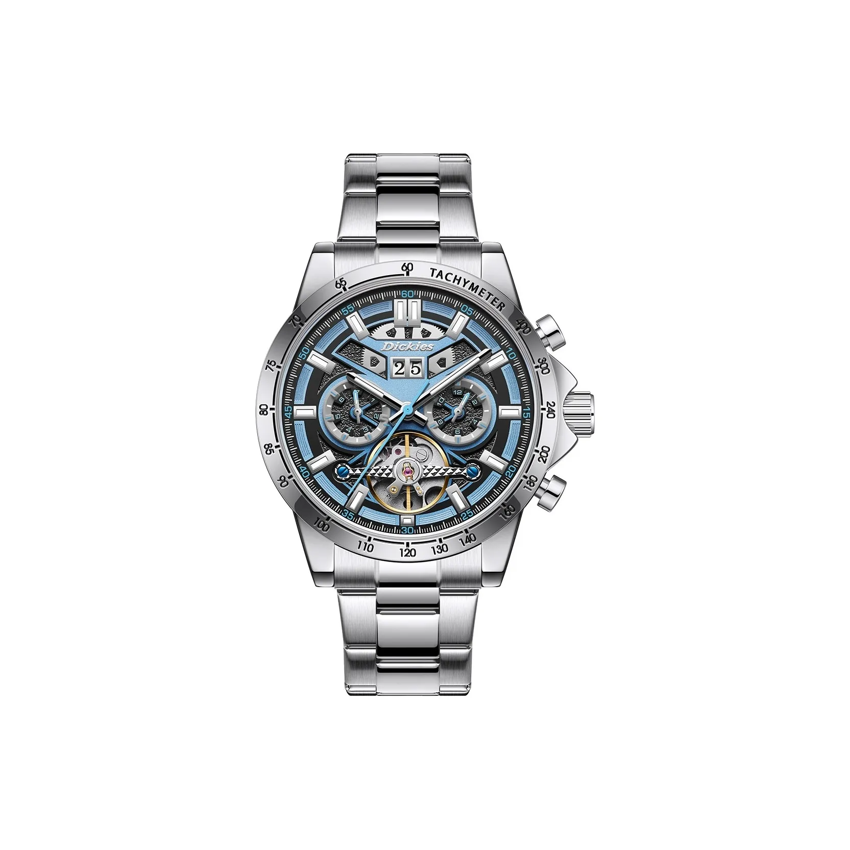 Dickies Workwear Outdoor Collection Механические наручные часы корпус из нержавеющей стали ремешок синий циферблат унисекс