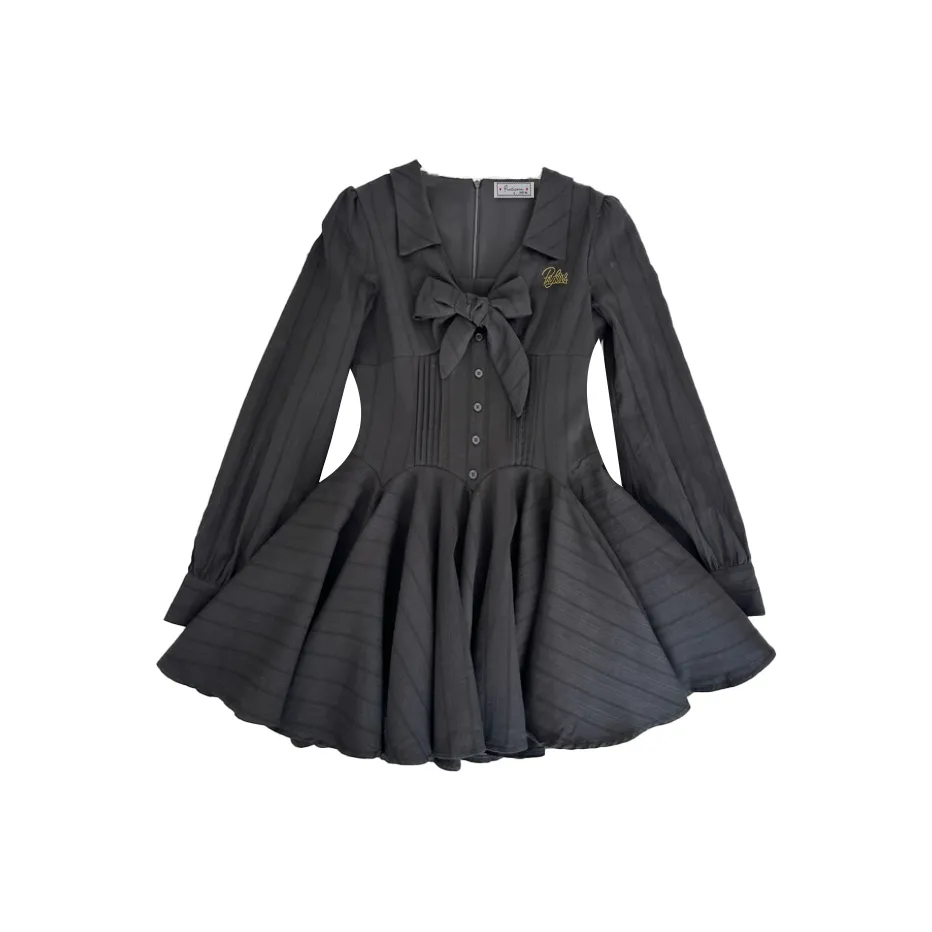 PAVLISOVA Черное Женское Длинное Платье с Длинными Рукавами