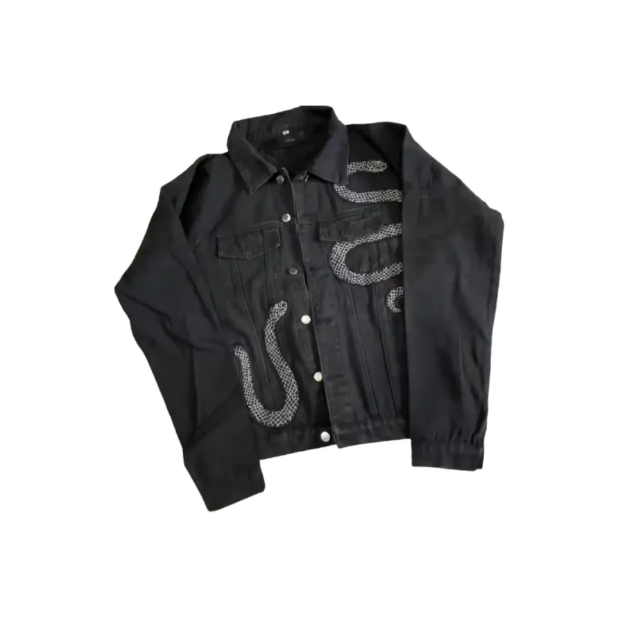 CAT'S PAW Черный Серый Цвет Унисекс Джинсовые Куртки