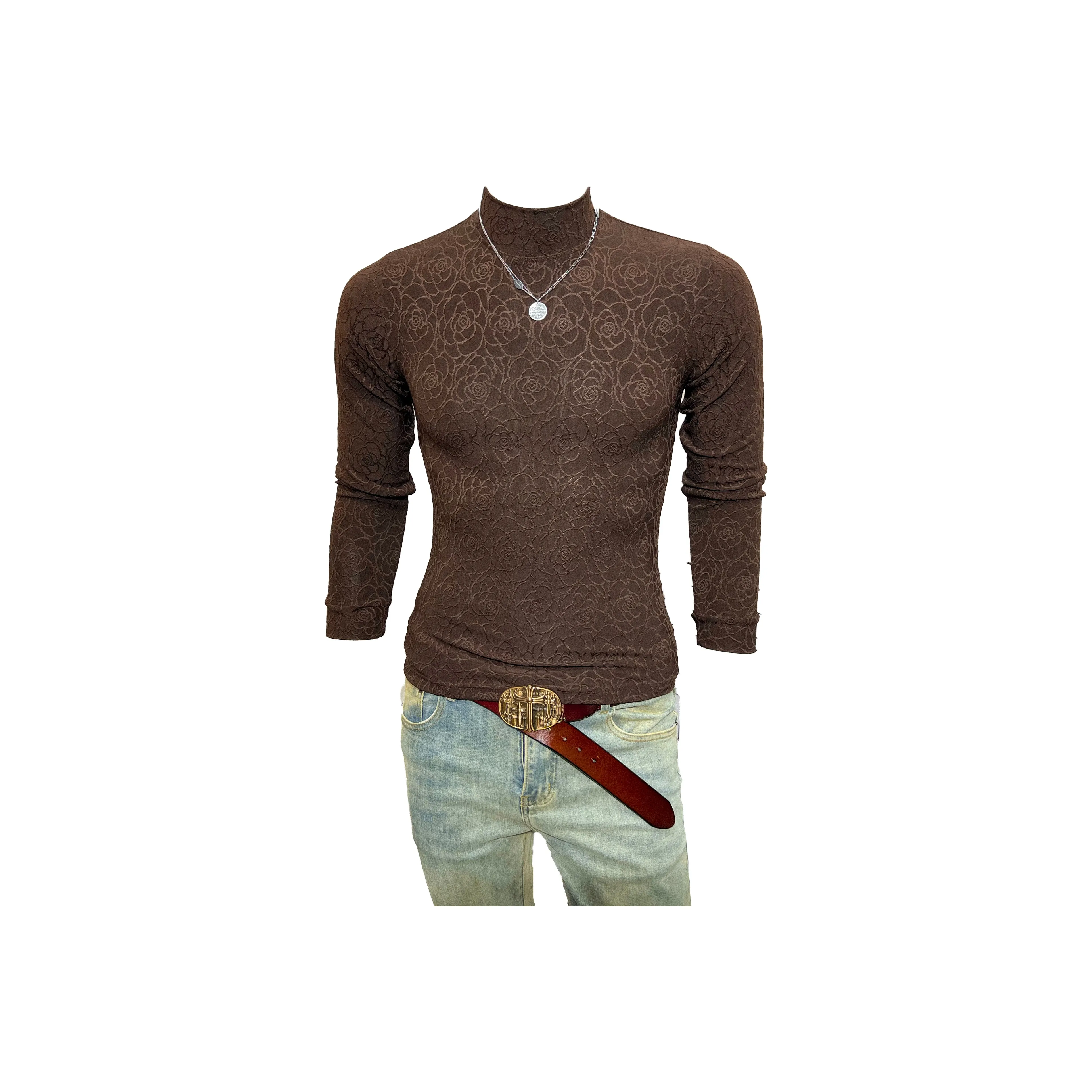 CVOOOER Длинный рукав Т-рубашка Мужская