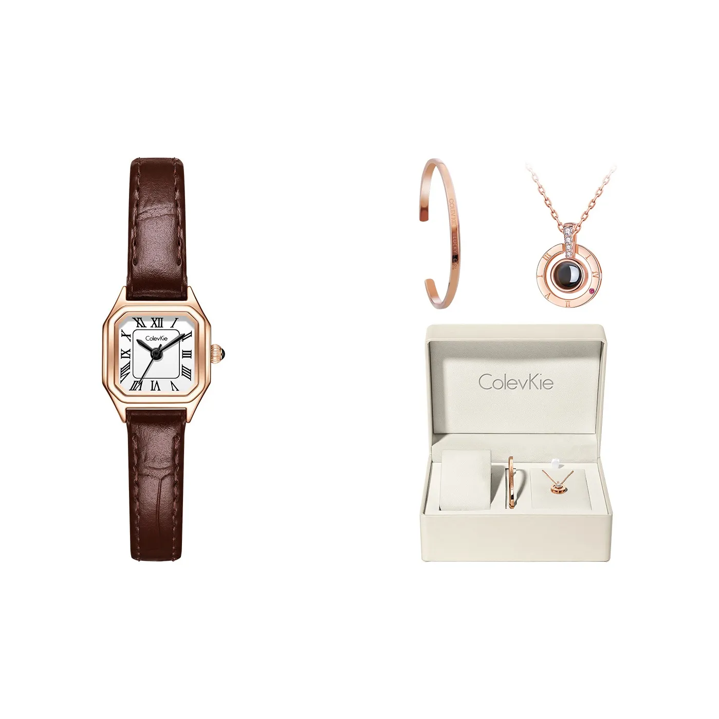 ColevKie Кварцевый механизм ремень из натуральной кожи женские часы белый циферблат