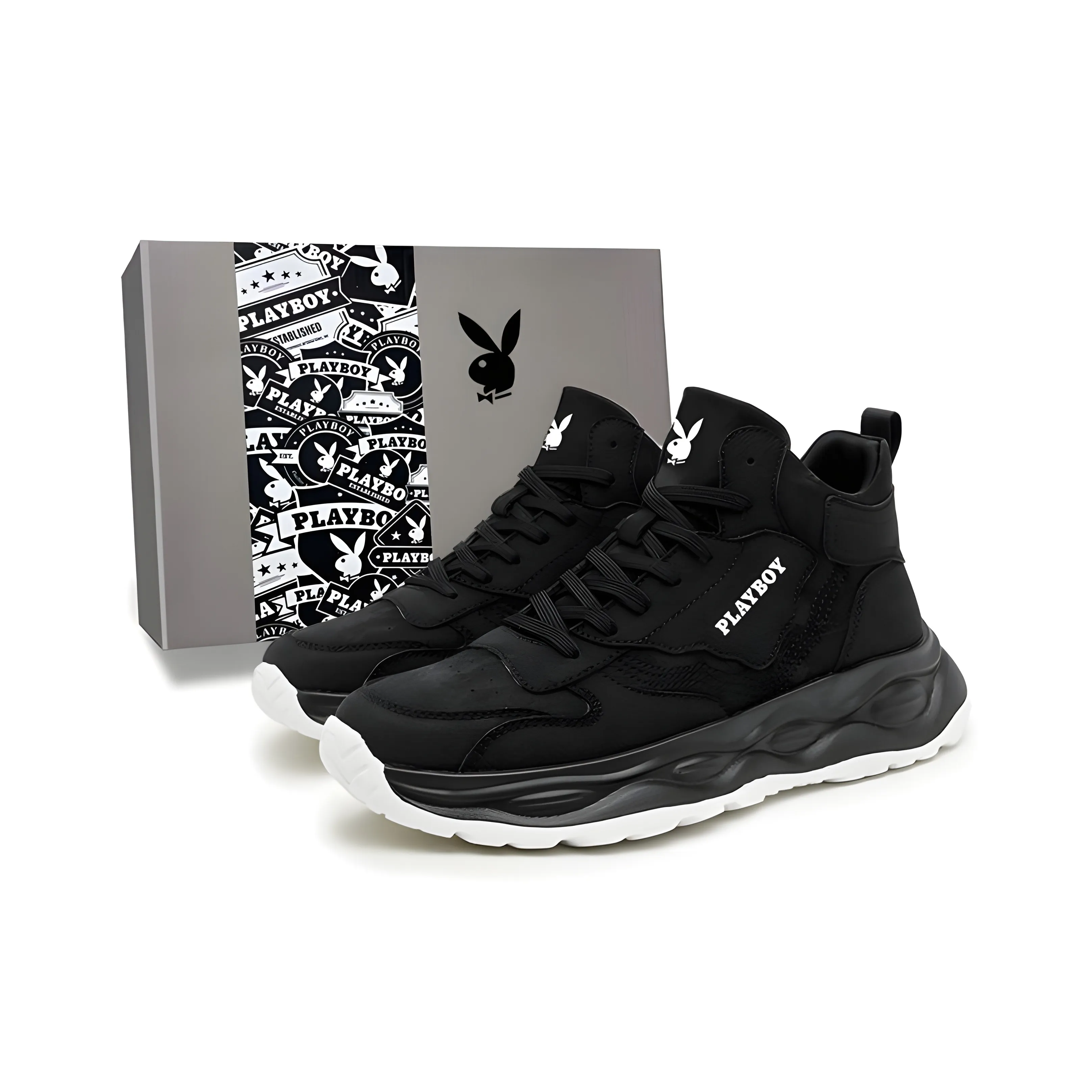 Playboy Покрытие Износостойкий Дышащий Противоскользящий MID Топ Повседневная обувь Мужская