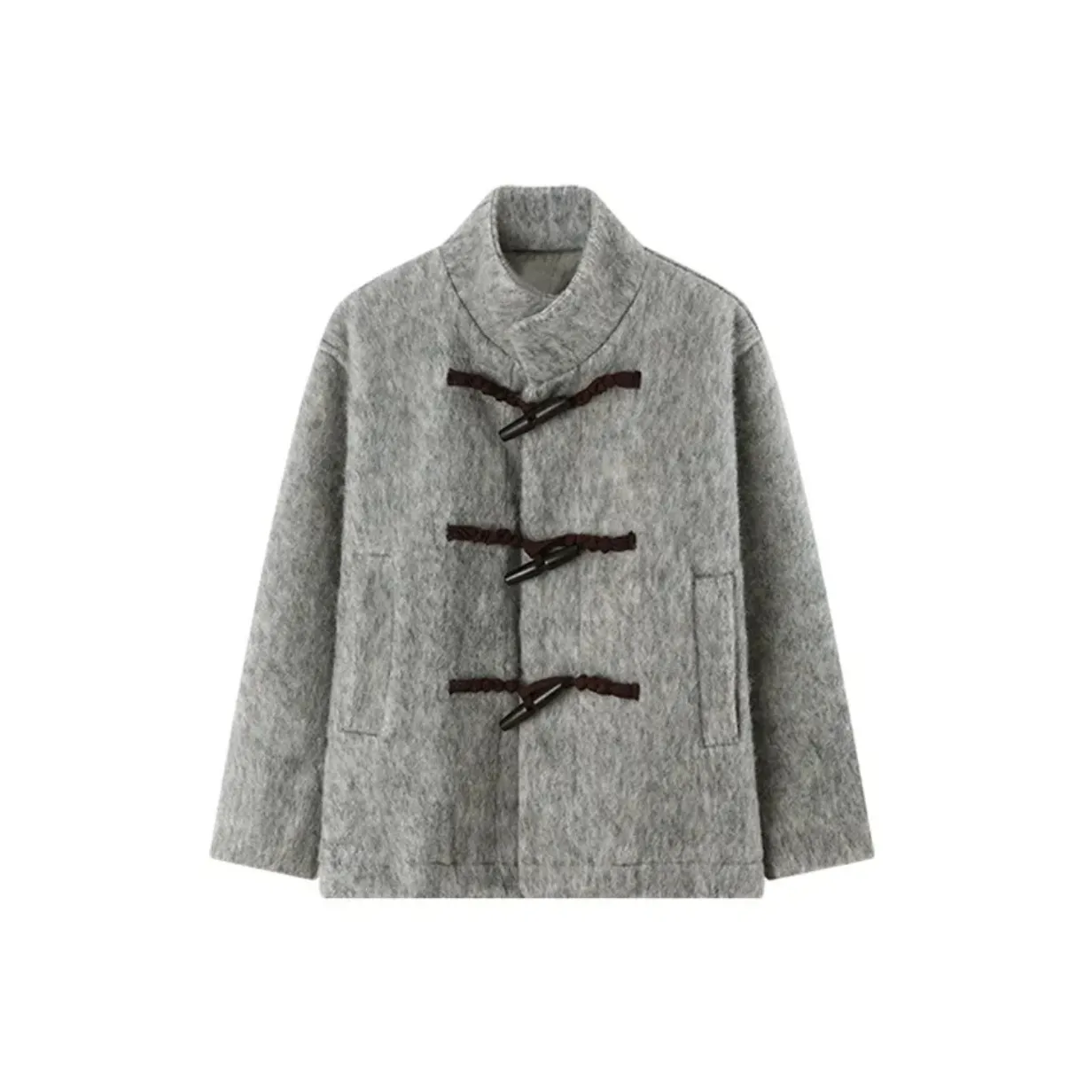 HeartyBite Пальто из бычьего рога с пуговицами Женское меховое изделие