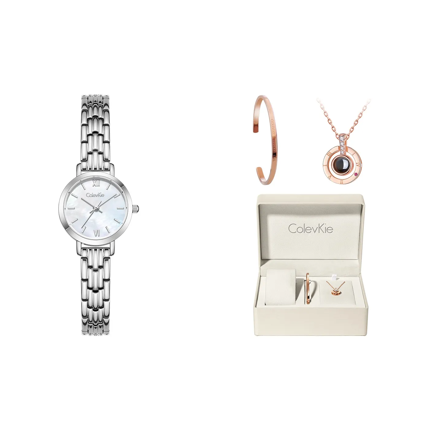 ColevKie Кварцевый механизм Стальной ремешок Часы Женские Жемчужная раковина Циферблат