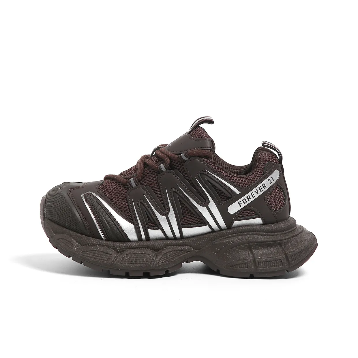 FOREVER 21 Амортизация Поддержка Низкий Топ Толстая Подошва Женские Кофейные Кроссовки