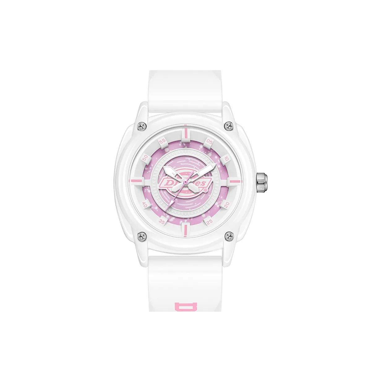 Dickies Кварцевые часы силиконовый ремешок розовый циферблат унисекс