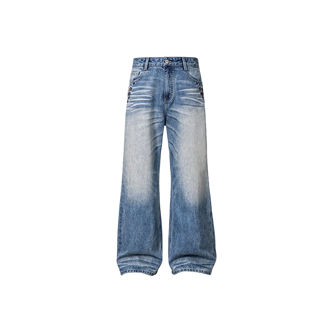 CATSSTAC Небесный Синий Унисекс Джинсы