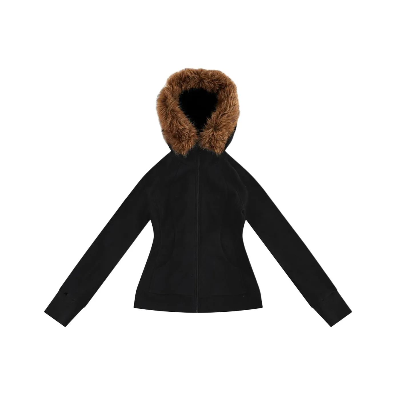 RTTO Slim Fit Свитшот с меховым воротником Женские